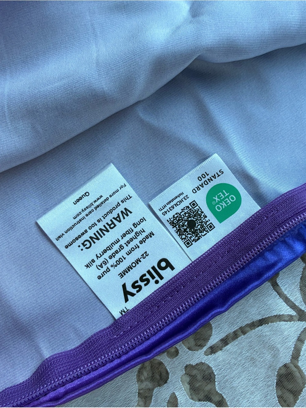 Blissy Mulberry Silk Pillow Case in Purple Blue Ombré - Picture 3 of 3